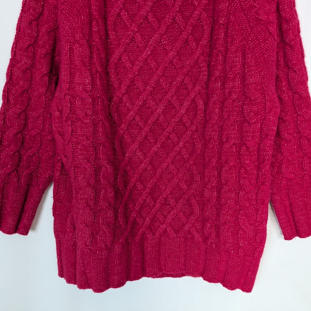 Banana Republic XS Yak Hair Wool Cesta Cable-Knit Turtleneck Sweater Oversized - Picture 5 of 12